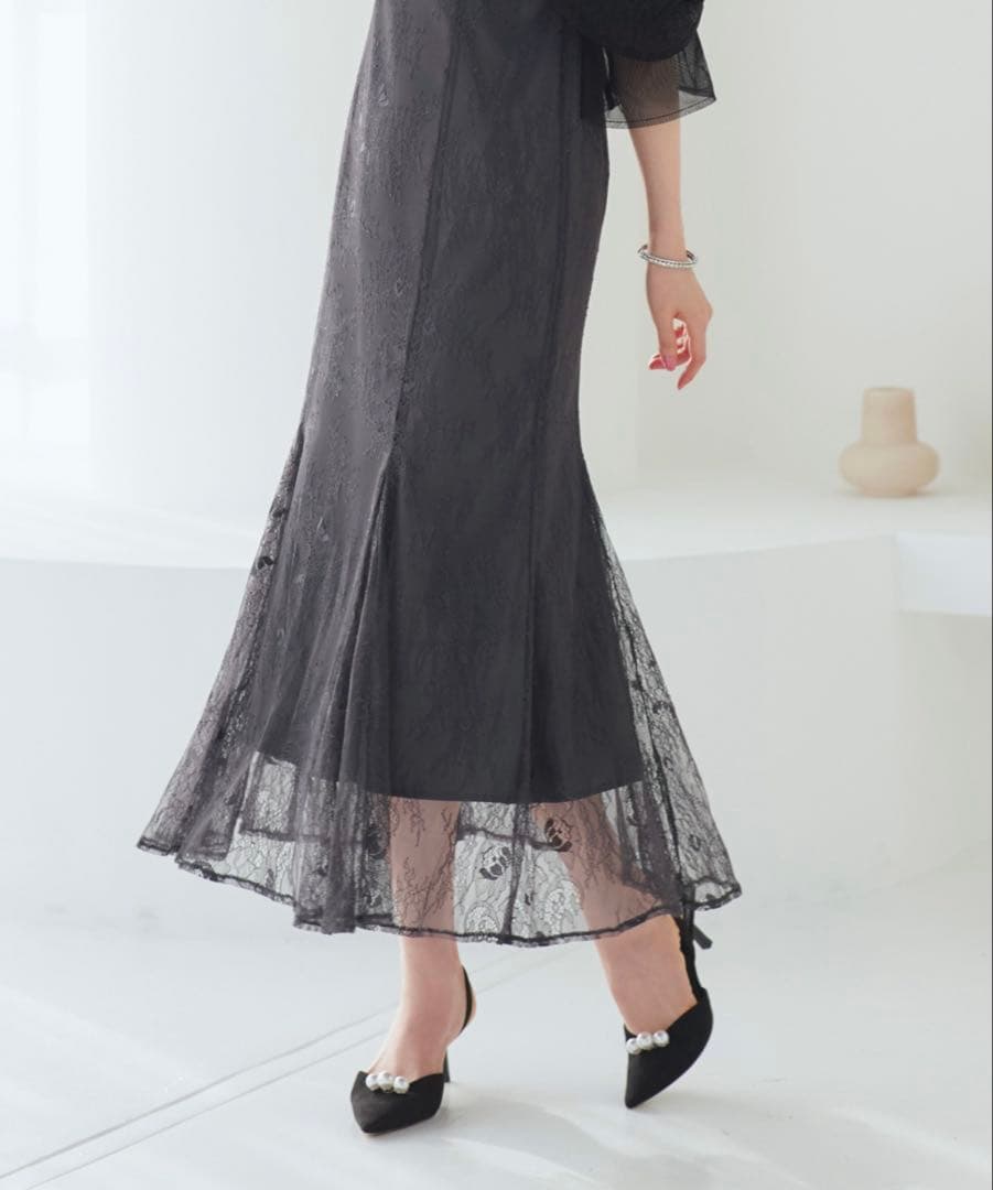 RUIRUE BOUTIQUE レースオフショルマーメイドフレアワンピースドレス