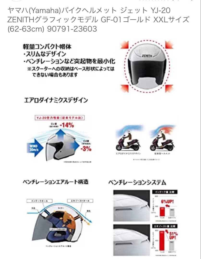 【しん】ヤマハヘルメット　ジェット　XXL