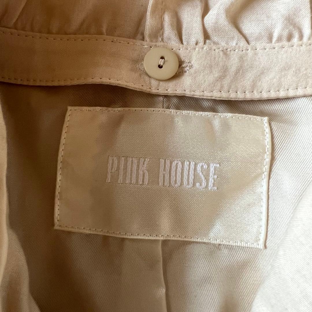 【高級】PINK HOUSE チェスターコート ベージュ レース フリルフード付