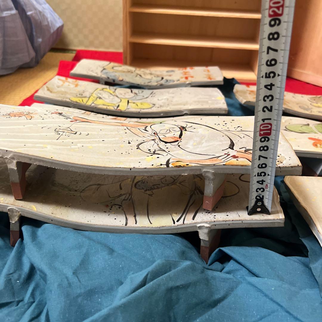 コレクション　未使用品　佐藤敏 お皿　九枚セット　本物保証品 供箱　共布