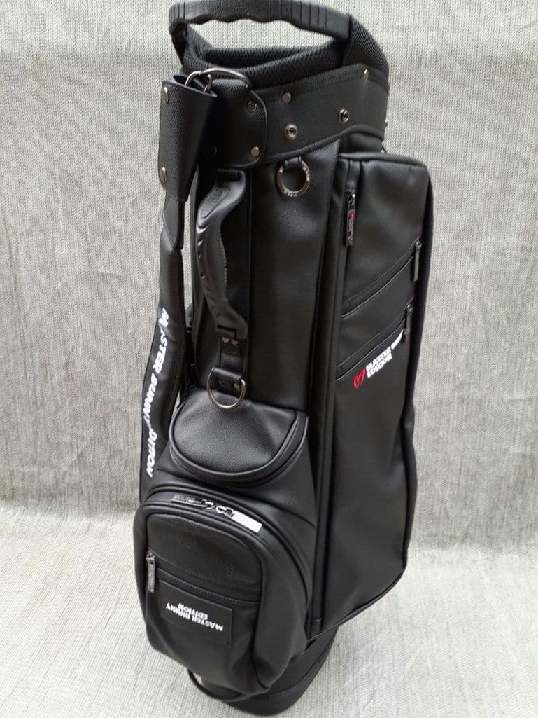お買い得 正規品 マスターバニースタンド式キャディバッグ 本革の 様な素材