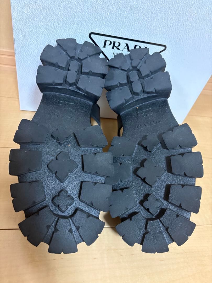【PRADA】モノリス ブラック メンズサンダル ラバーサンダル 約27センチ