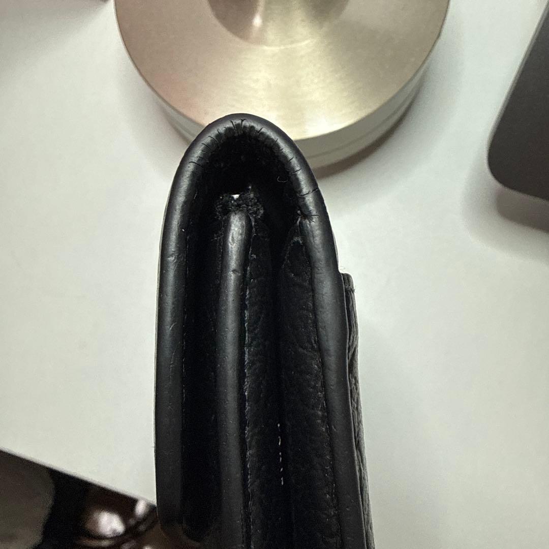 マルジェラ　ブラックレザー三つ折り財布