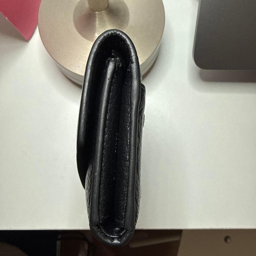 マルジェラ　ブラックレザー三つ折り財布