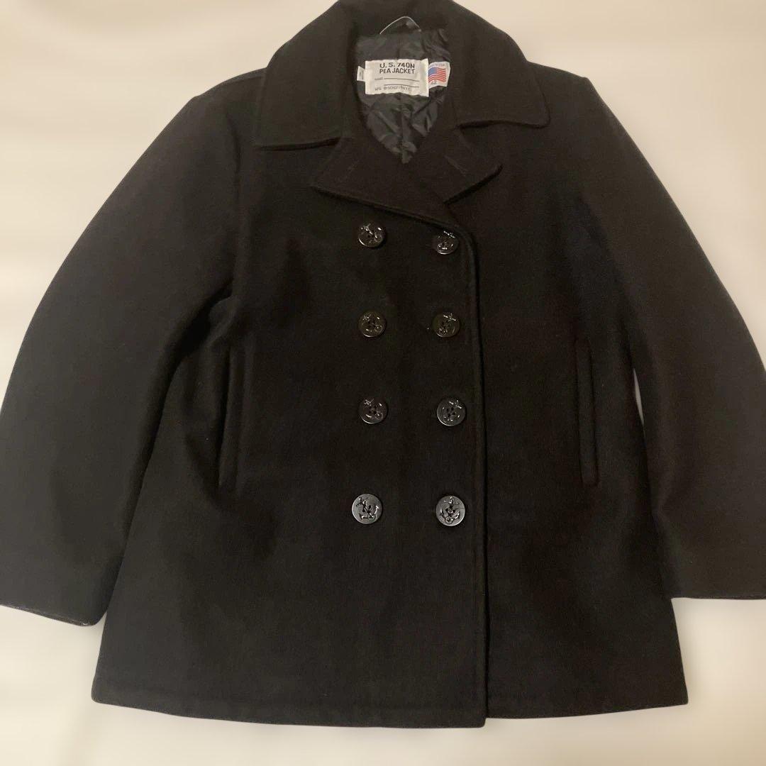 美品　42サイズショット 740N メルトンウール ピーコート　ビック