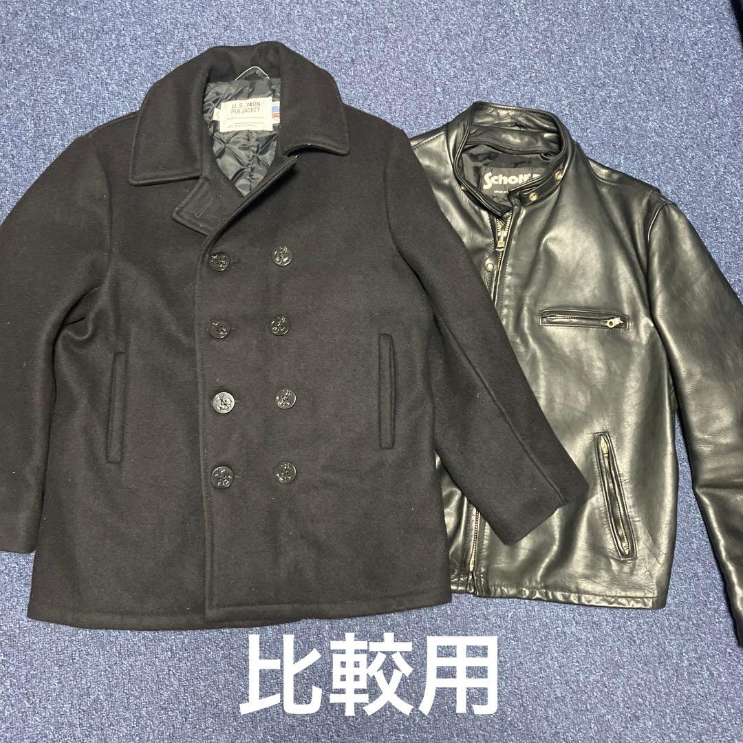 美品　42サイズショット 740N メルトンウール ピーコート　ビック