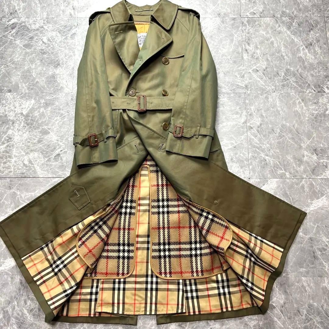 希少♡未使用級♡バーバリー　トレンチコート　ベルト　ライナー　ノバチェック 玉虫