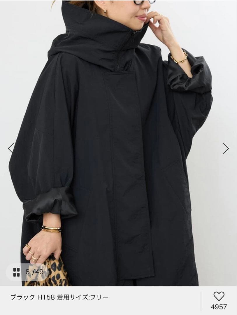 LIBERADD/リベラド　ZIP LONG ブルゾン　ブラック