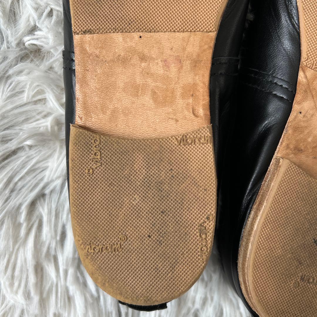 【美品】E.PORSELLI×FRAMeWORK 別注バレエシューズ ブラック