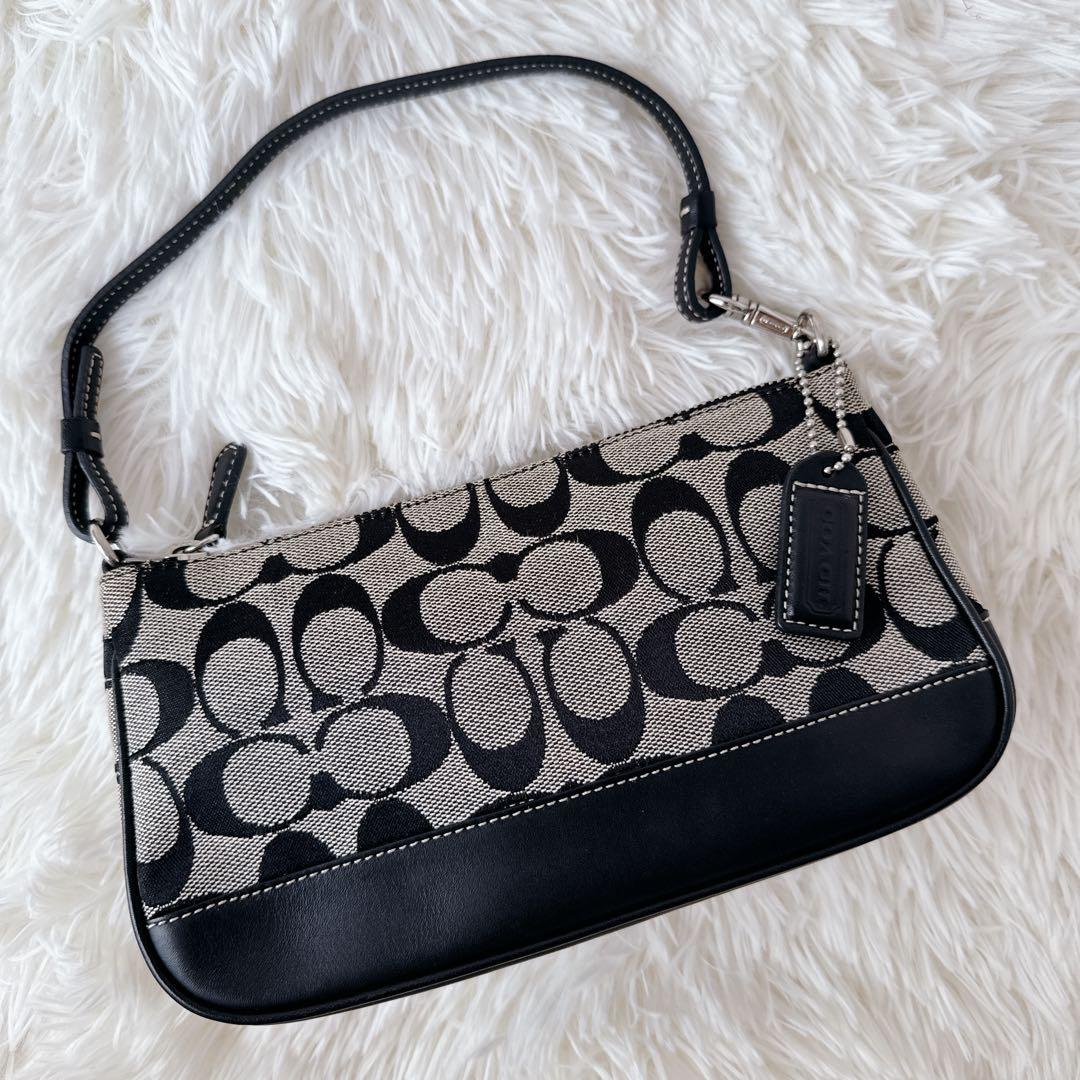 極美品✨COACHコーチ アクセサリーポーチ シグネチャー ワンショルダー 黒