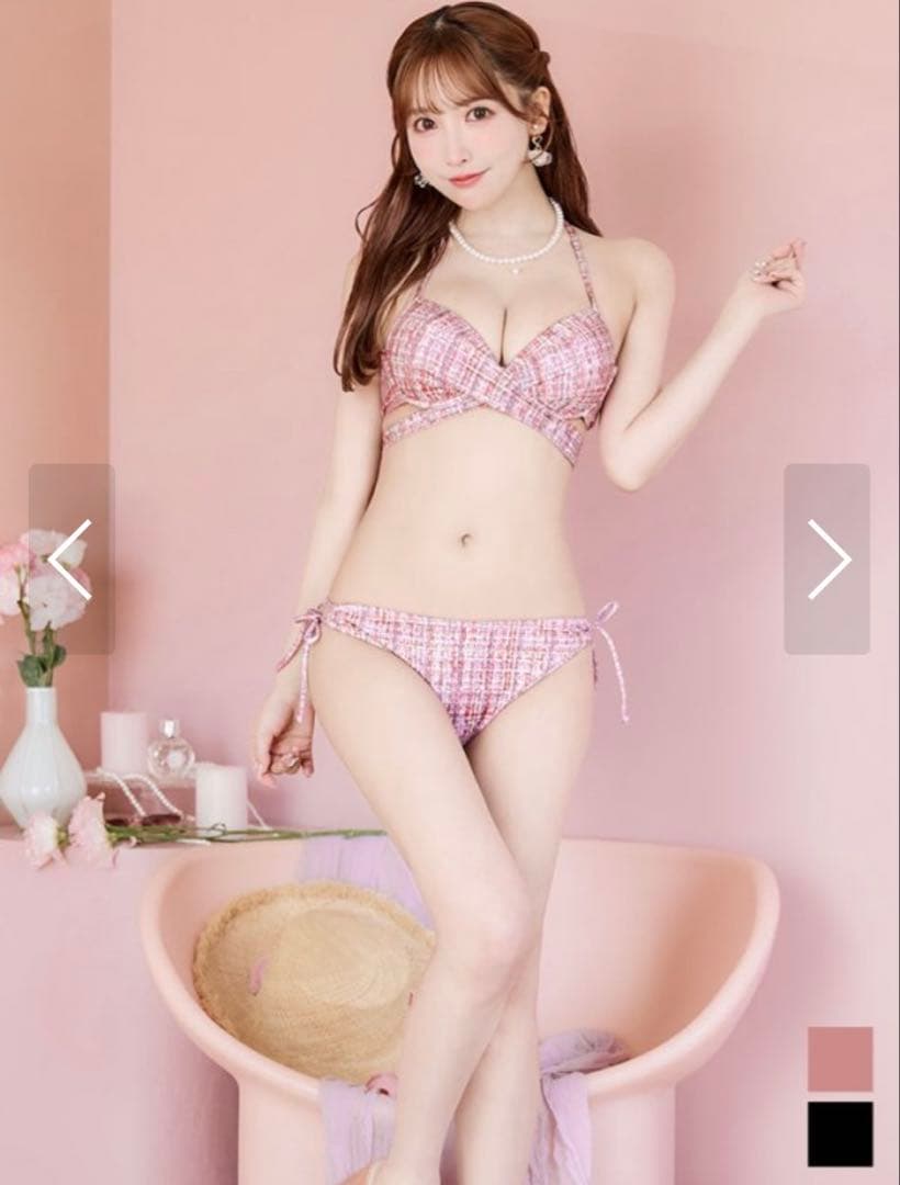 ピンク チェック柄 ビキニ