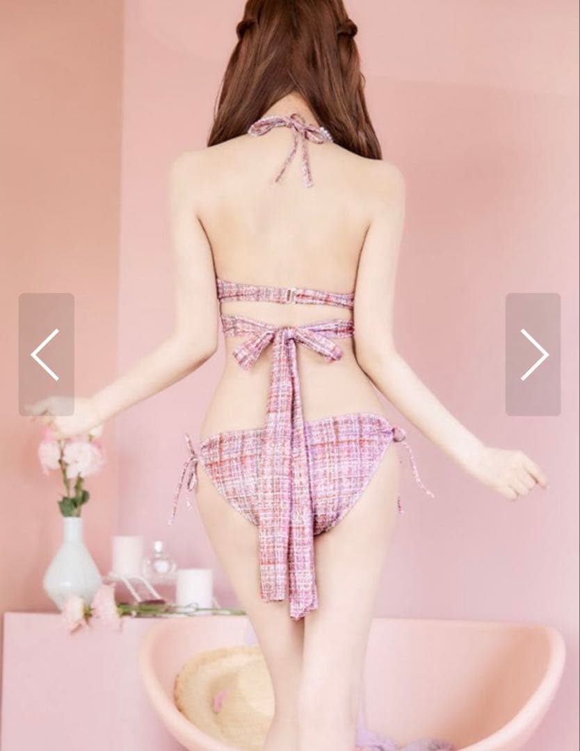 ピンク チェック柄 ビキニ