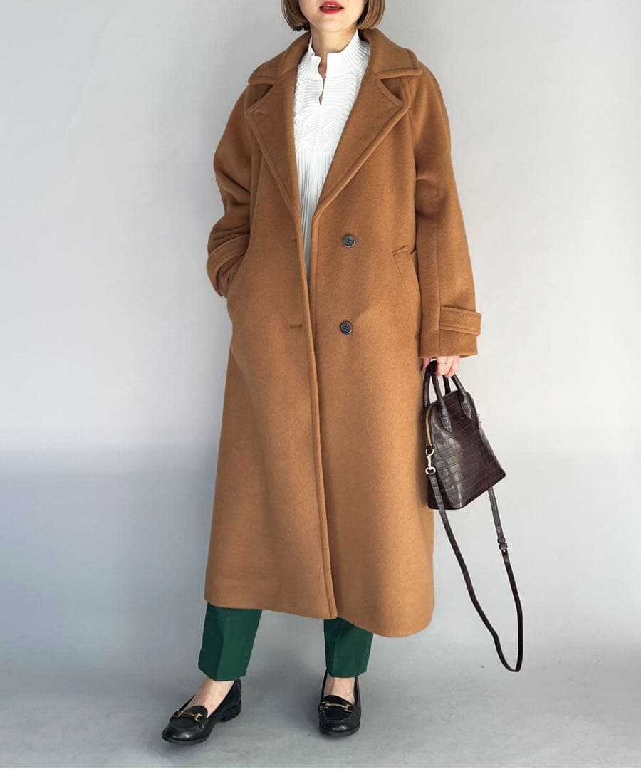 日本製　SUPER100's ビーバー2WAYカラーコート　ロングコート