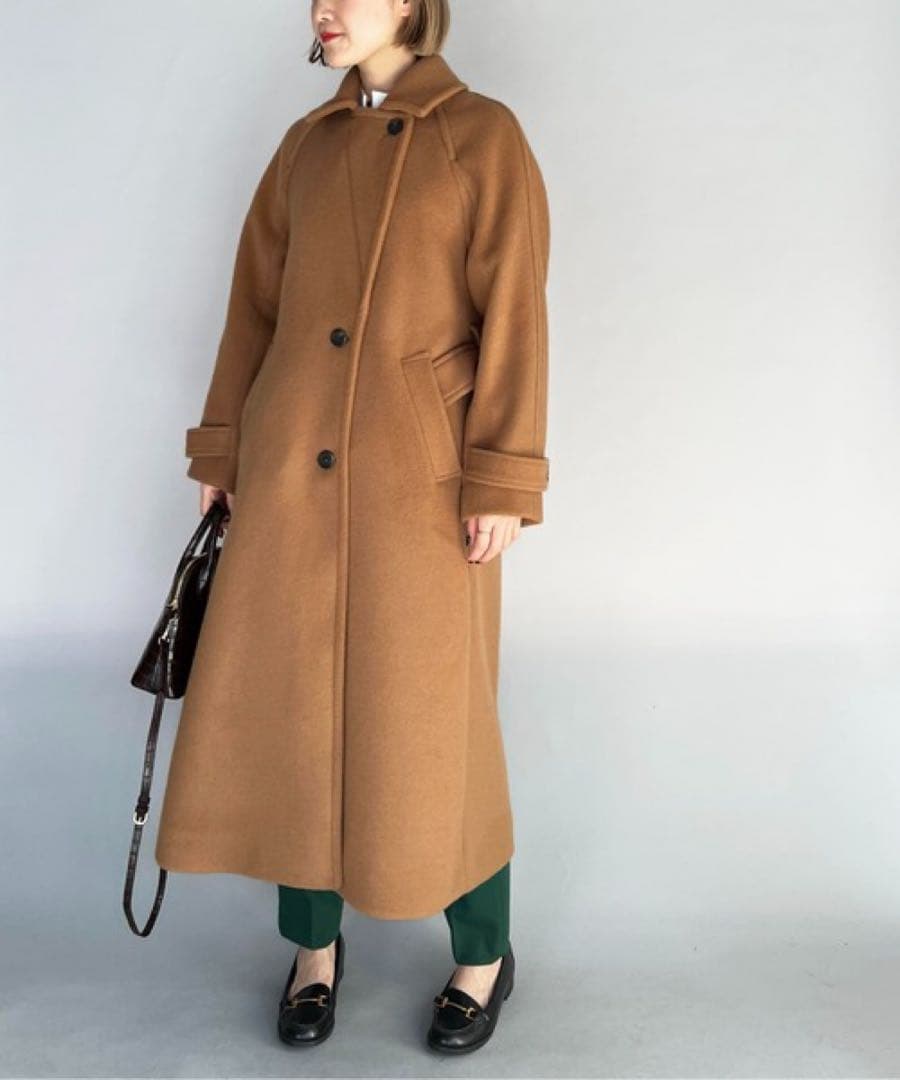 日本製　SUPER100's ビーバー2WAYカラーコート　ロングコート