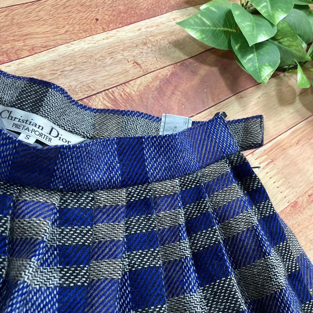Christian Dior ウール ヴィンテージ プレタポルテ チェック柄 S