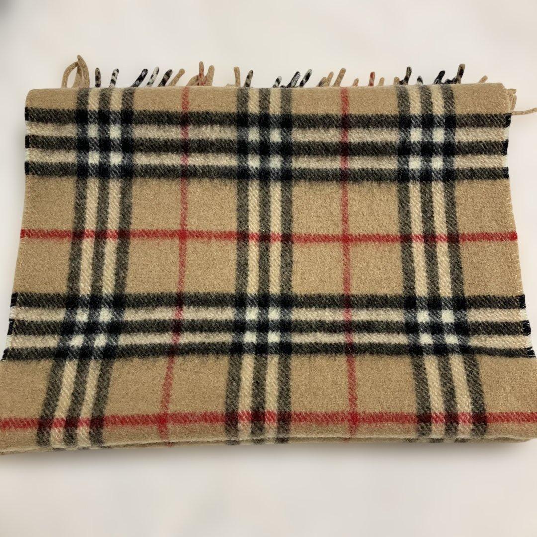 バーバリーBurberry'sチェック柄マフラー 100%ラムウール