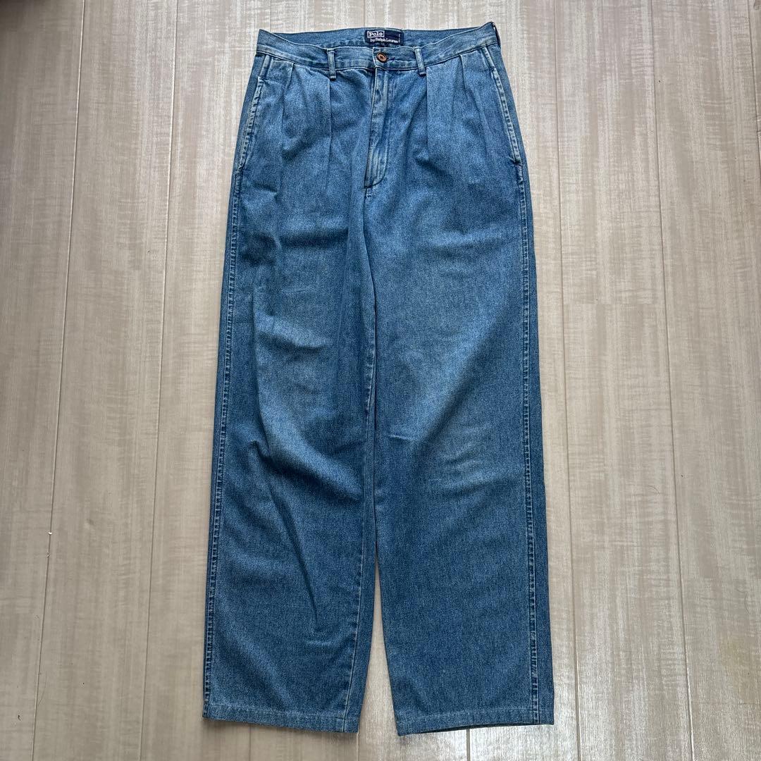 【希少】ラルフローレン　デニムスラックス　初期タグ　ポロチノ