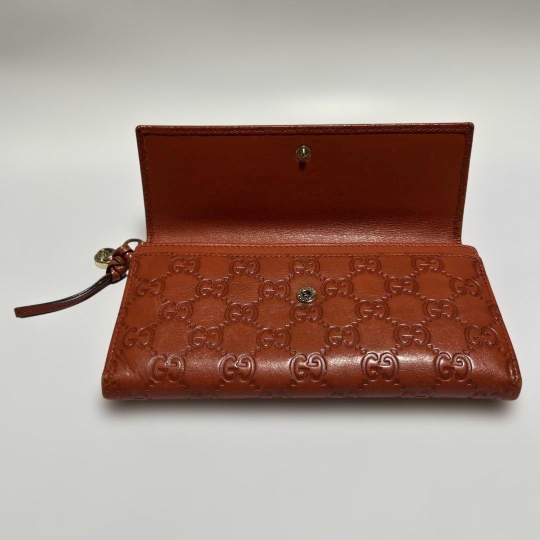 GUCCI グッチ　GGパターン 長財布 オレンジ