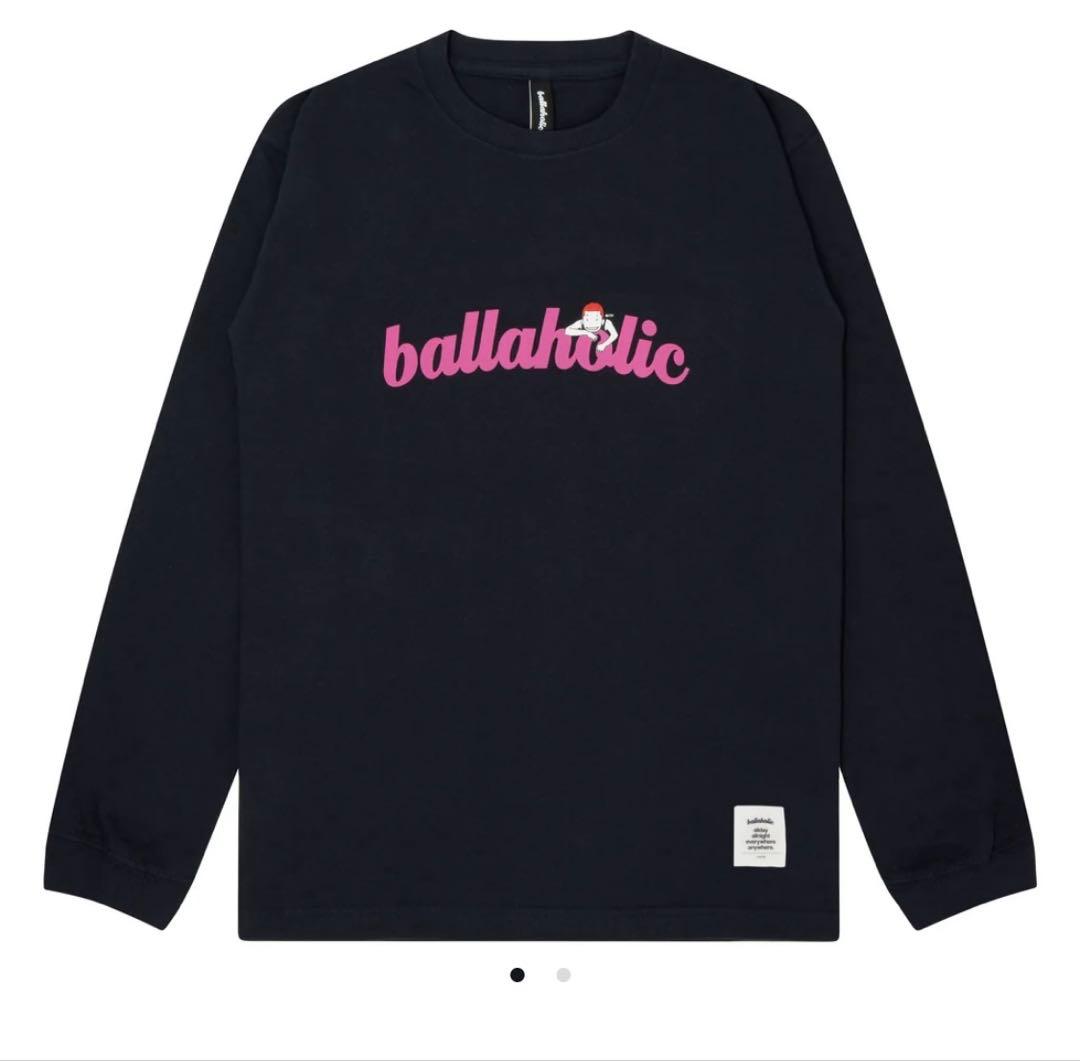 マ*ー様 ballaholic Logo Long Tee NAVY/PINK