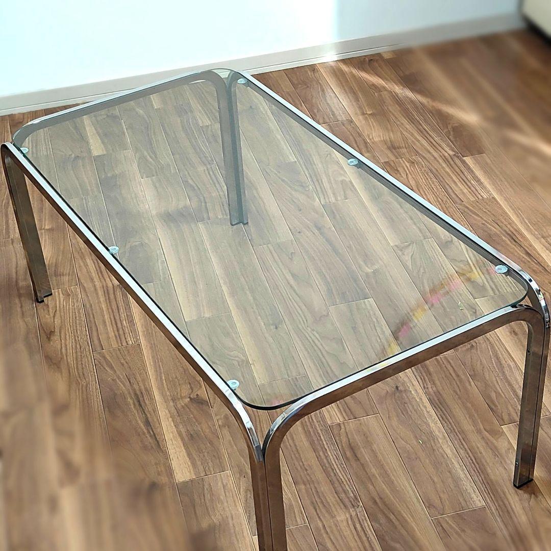 ガラステーブル　昭和レトロ　ミッドセンチュリー