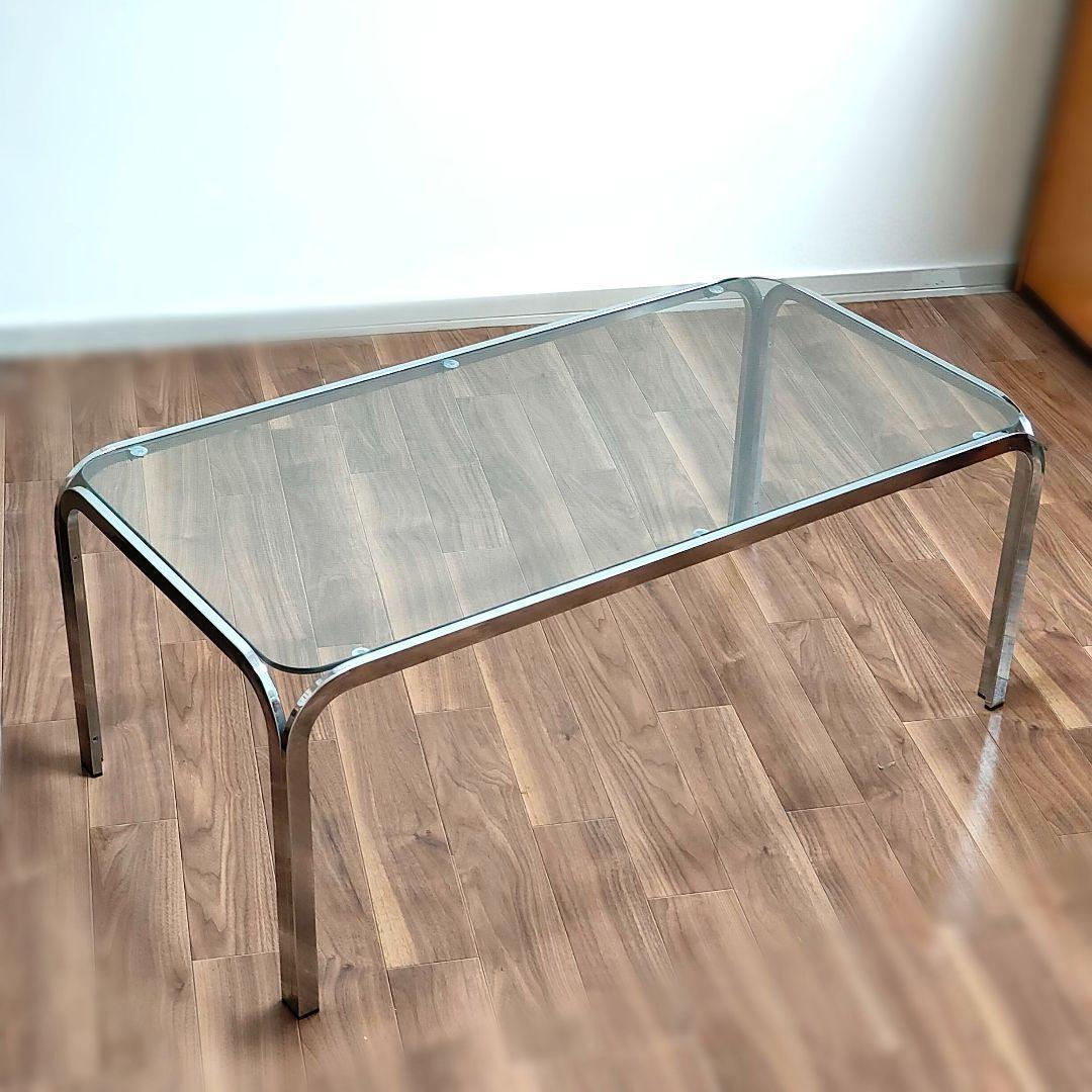 ガラステーブル　昭和レトロ　ミッドセンチュリー
