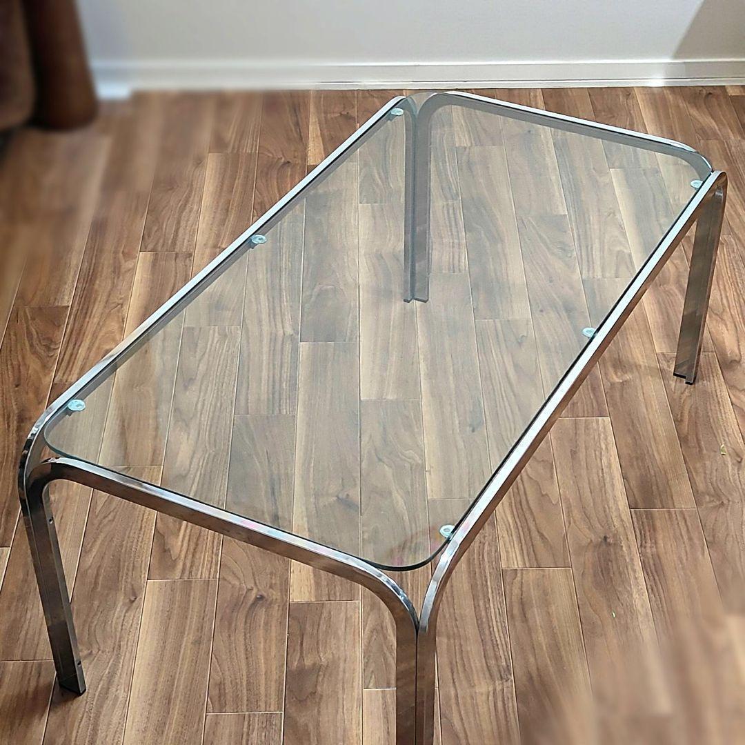ガラステーブル　昭和レトロ　ミッドセンチュリー