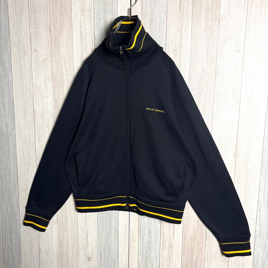 3674【希少・美品】90s ポロスポーツ 両面刺繍ロゴ トラックジャケット