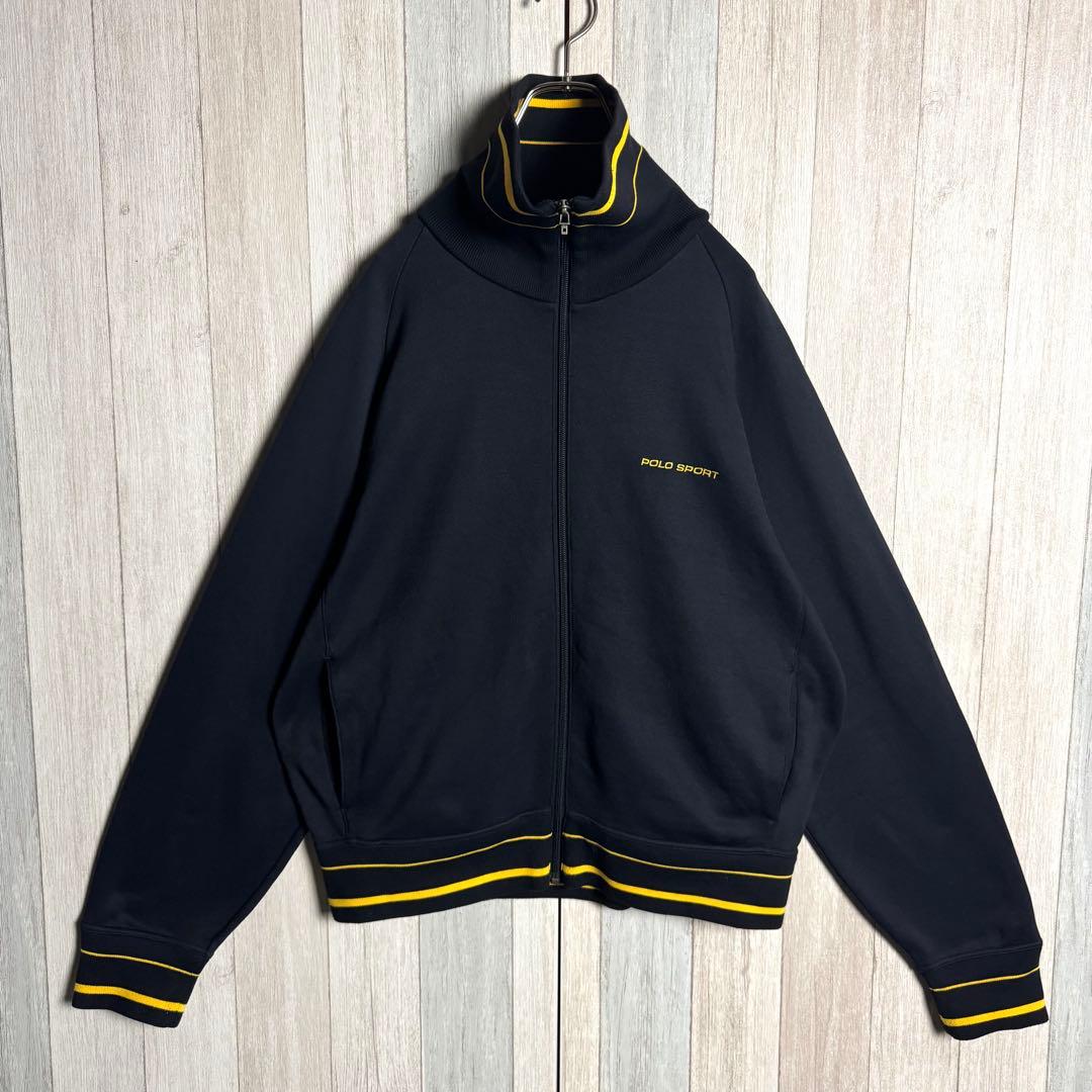 3674【希少・美品】90s ポロスポーツ 両面刺繍ロゴ トラックジャケット