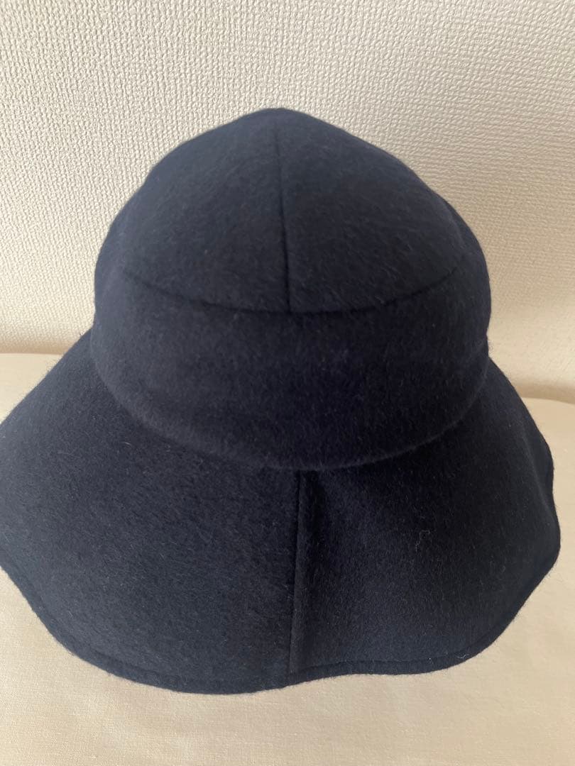 アシーナニューヨーク　ウールリボン帽子　ネイビー