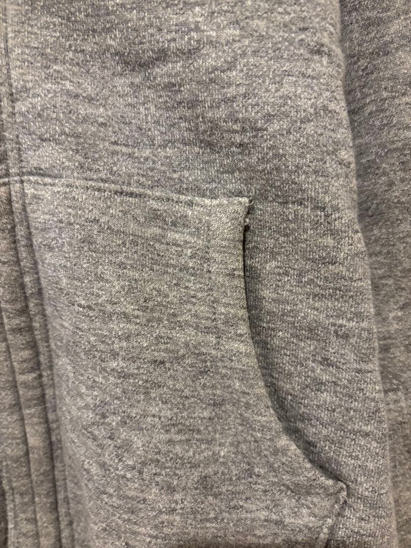 グレー ダブルジップパーカー