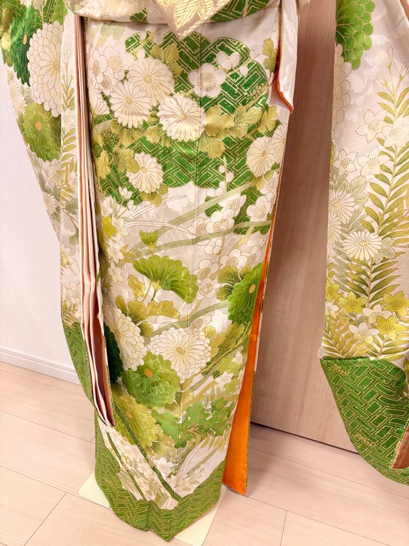 ♤Ren♤様用 振袖セット ヴィンテージ 白系 グリーン 金 MH2508214