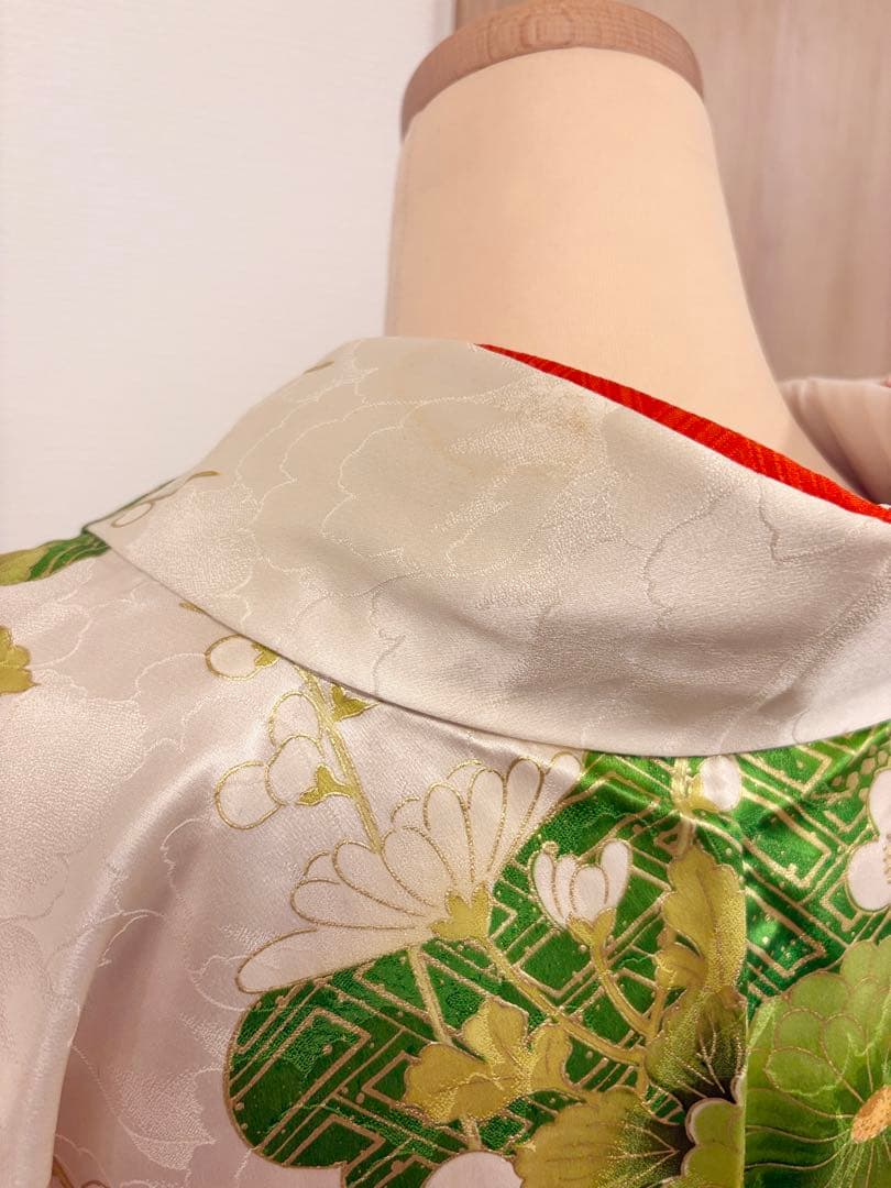 ♤Ren♤様用 振袖セット ヴィンテージ 白系 グリーン 金 MH2508214