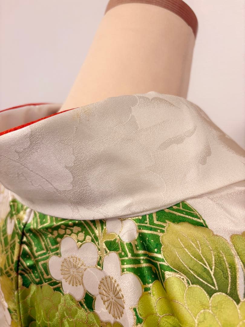 ♤Ren♤様用 振袖セット ヴィンテージ 白系 グリーン 金 MH2508214