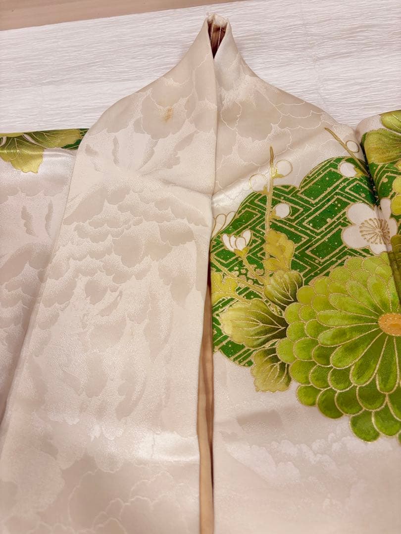 ♤Ren♤様用 振袖セット ヴィンテージ 白系 グリーン 金 MH2508214