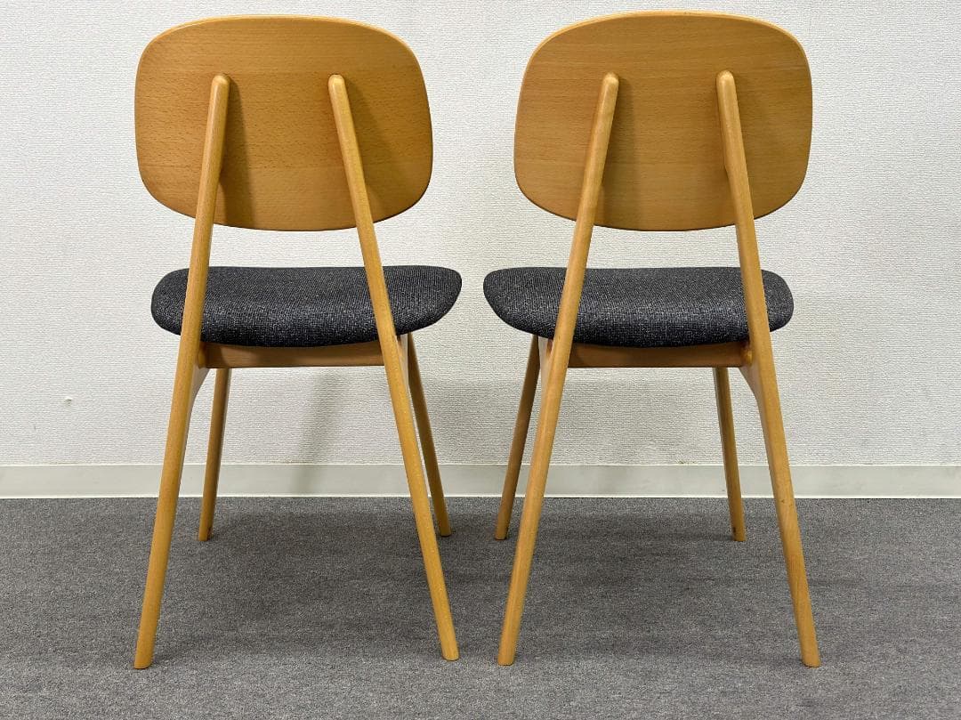 QUON■Plumイス　木製椅子　2脚セット　ナチュラル　ブナ　ダイニングチェア