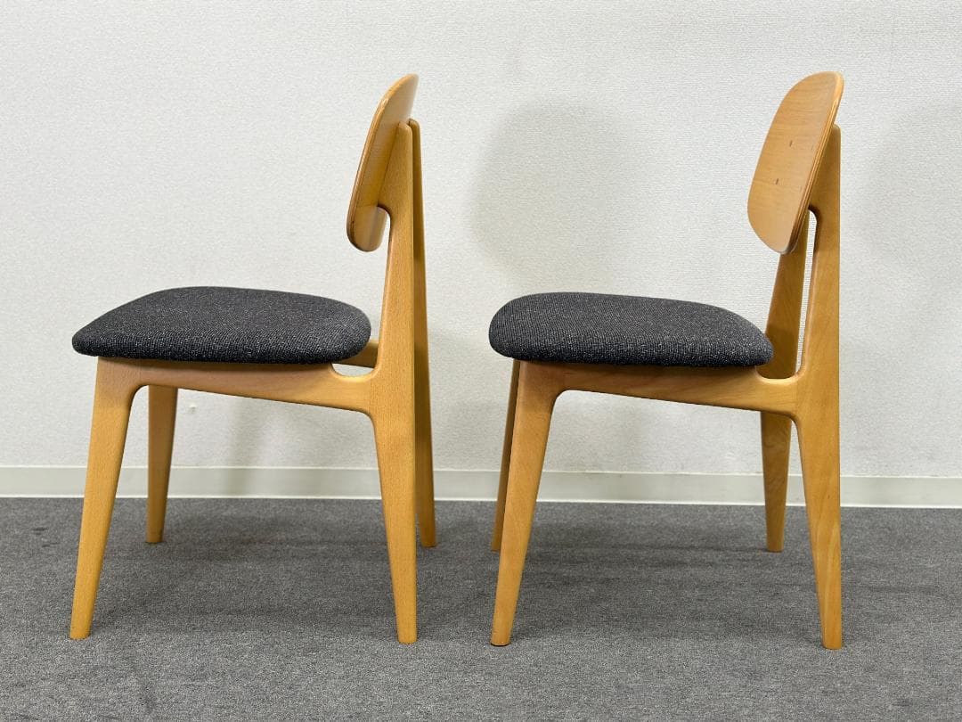 QUON■Plumイス　木製椅子　2脚セット　ナチュラル　ブナ　ダイニングチェア