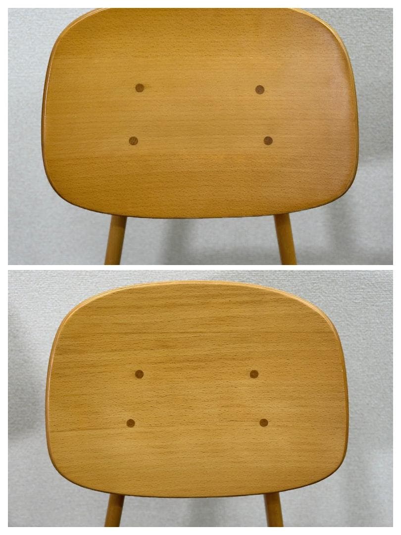 QUON■Plumイス　木製椅子　2脚セット　ナチュラル　ブナ　ダイニングチェア