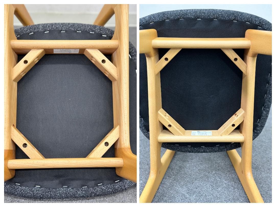 QUON■Plumイス　木製椅子　2脚セット　ナチュラル　ブナ　ダイニングチェア