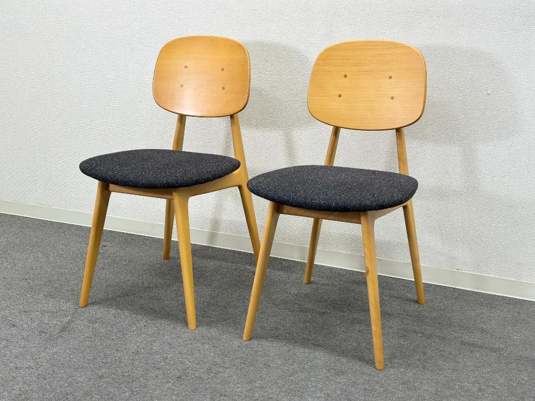 QUON■Plumイス　木製椅子　2脚セット　ナチュラル　ブナ　ダイニングチェア