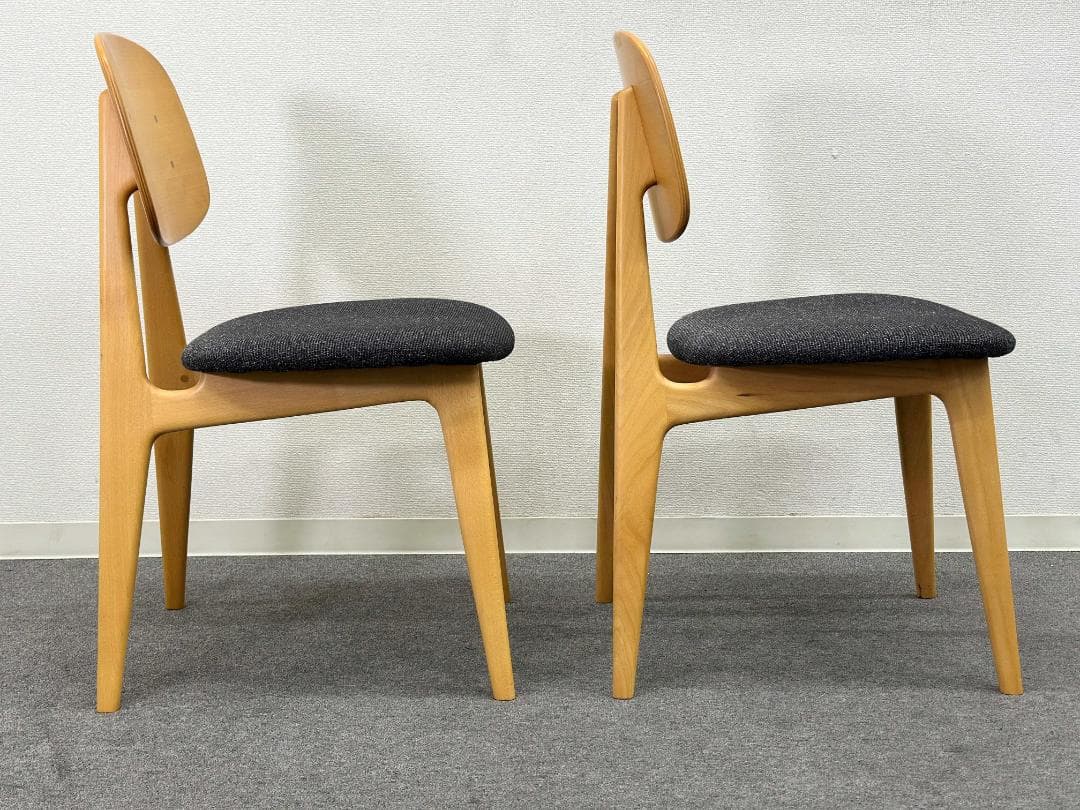 QUON■Plumイス　木製椅子　2脚セット　ナチュラル　ブナ　ダイニングチェア