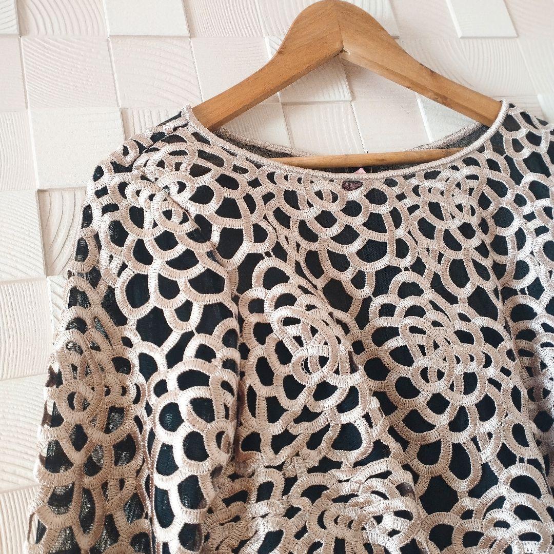 【TADASHI SHOJI】タダシショージ 刺繍 ワンピース ドレス M 美品