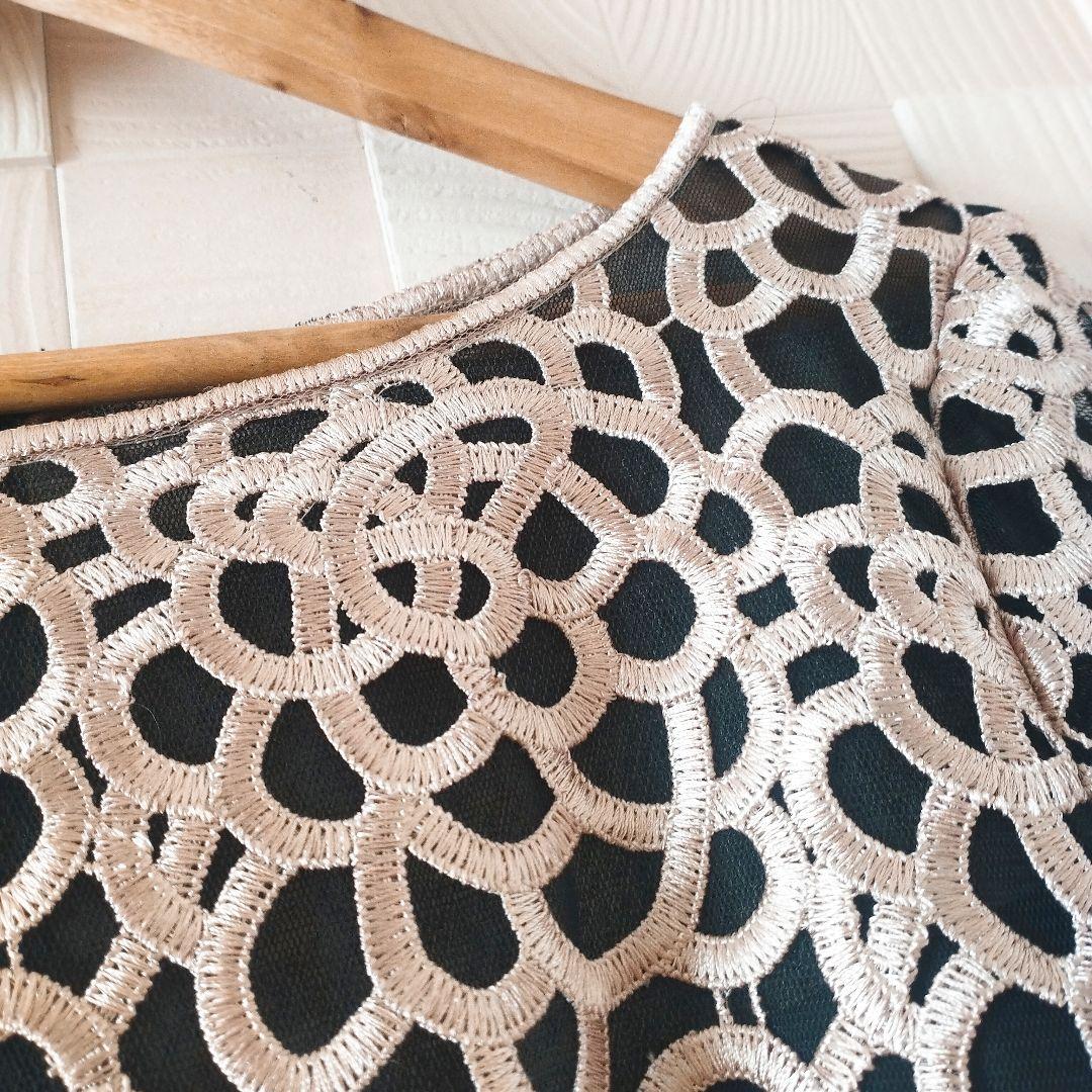 【TADASHI SHOJI】タダシショージ 刺繍 ワンピース ドレス M 美品