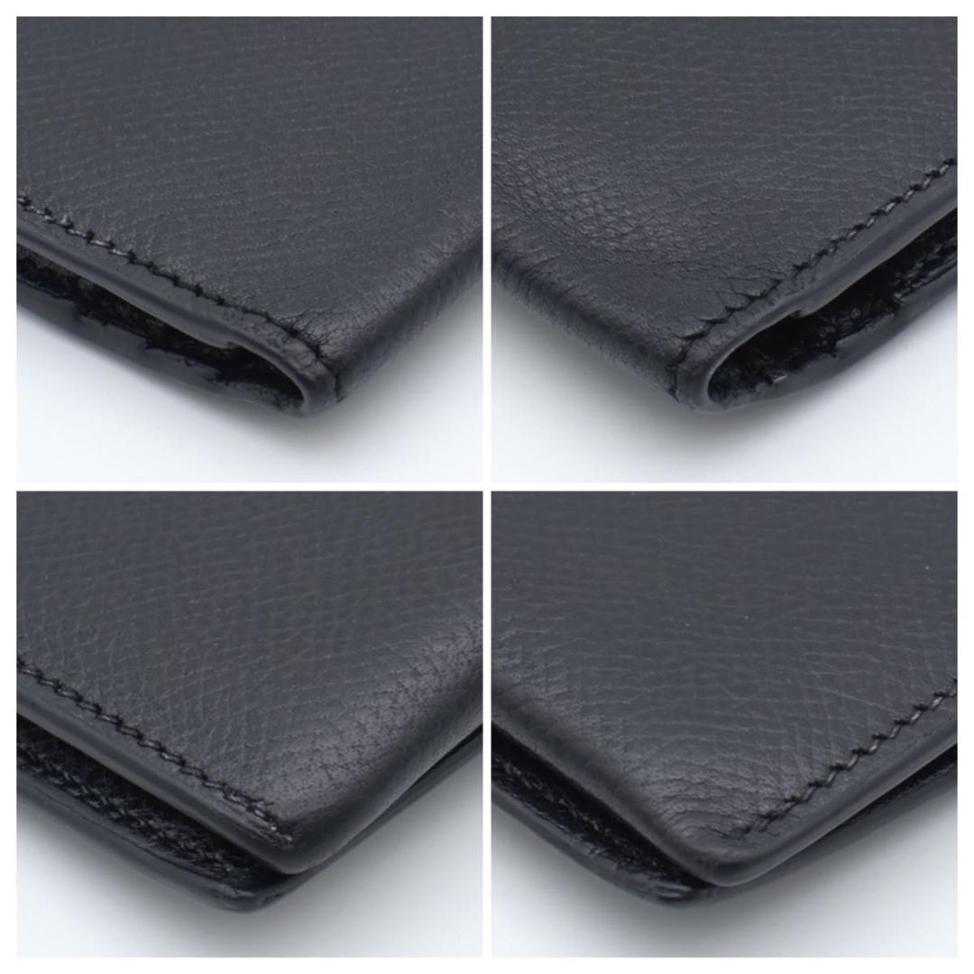鑑定書付き【極美品】HERMES ベアンクラシック　エプソン　長財布　ブラック