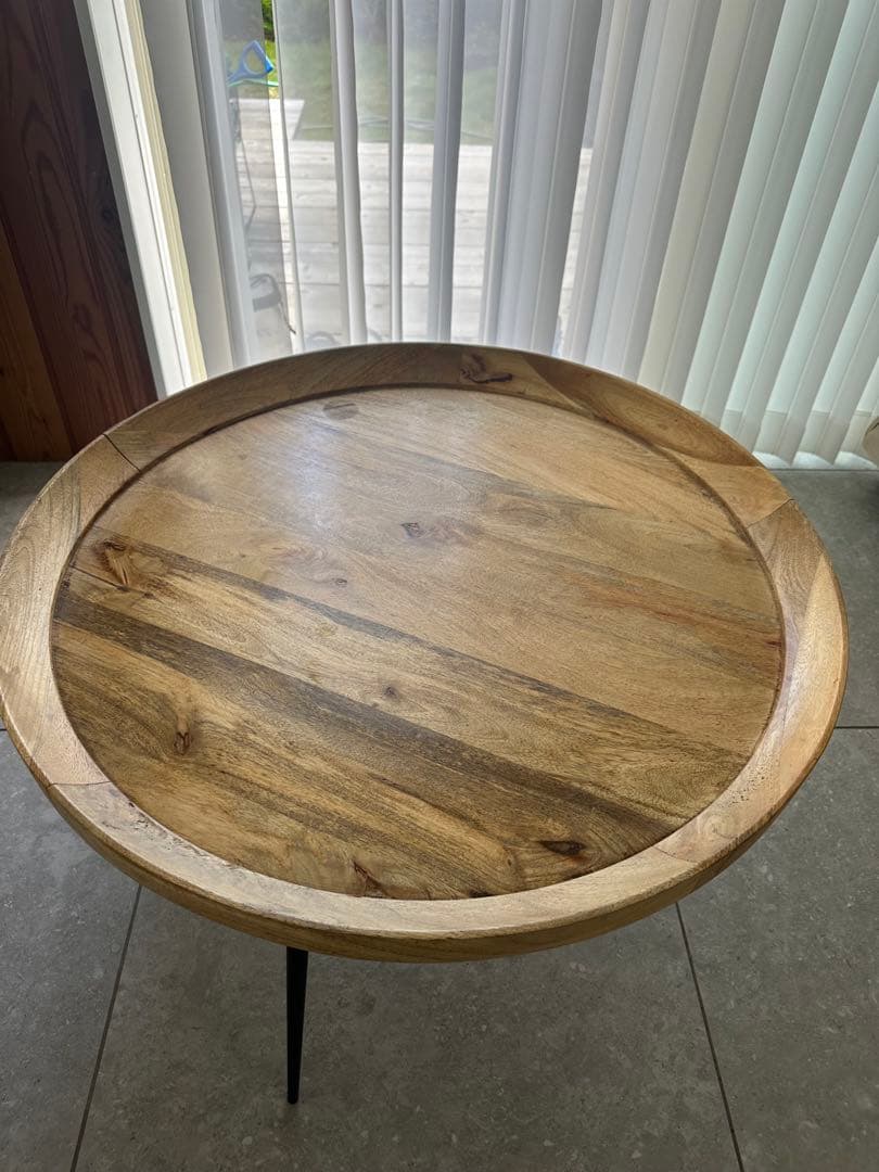 s*i様 WTW 円形トレイ型木製センターテーブル