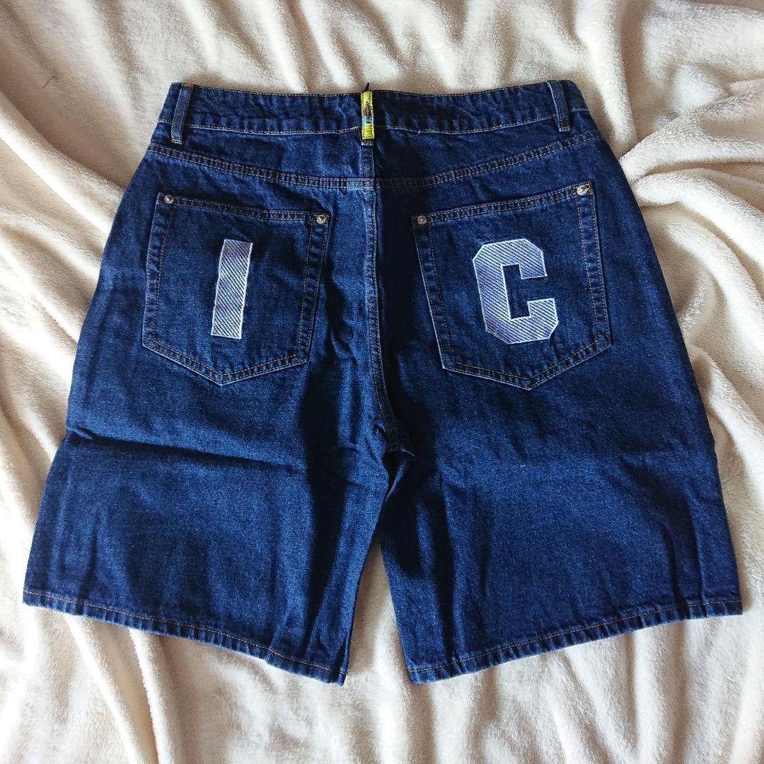 海外限定☆Icecream dog プリント デニムジーンズ ハーフパンツ