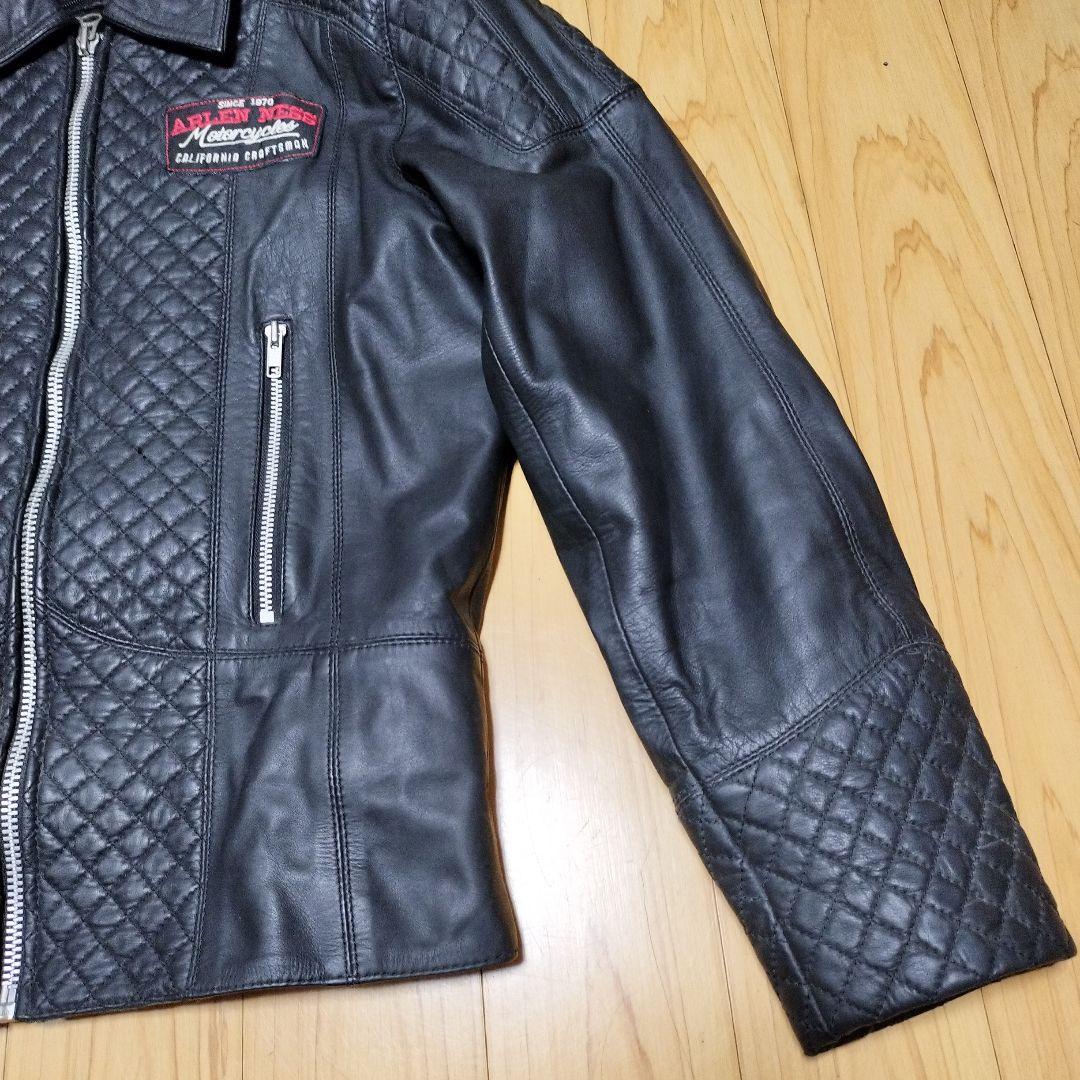 Lサイズ　ARLEN NESS ブラックレザージャケット　防寒　防風