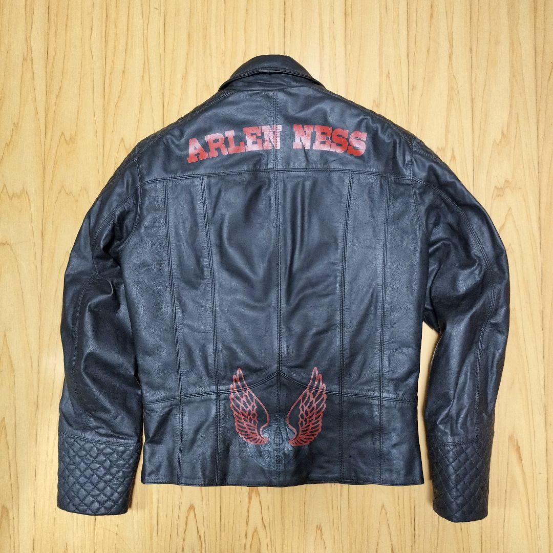 Lサイズ　ARLEN NESS ブラックレザージャケット　防寒　防風