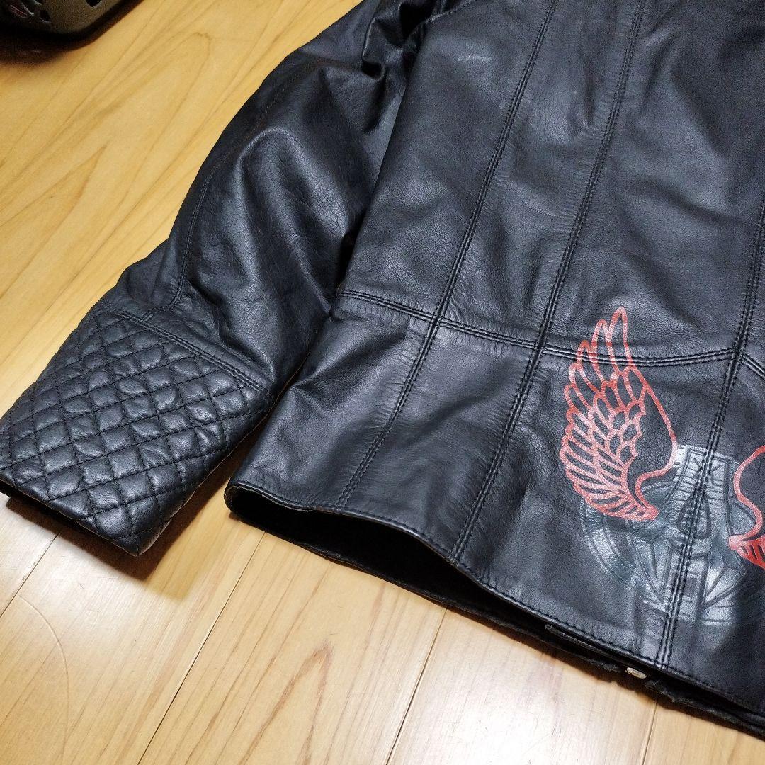Lサイズ　ARLEN NESS ブラックレザージャケット　防寒　防風