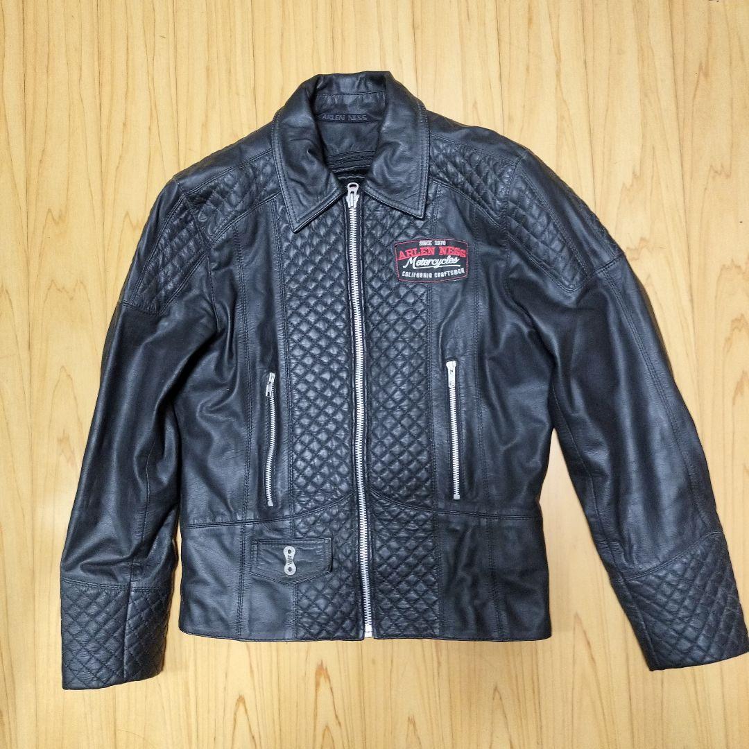 Lサイズ　ARLEN NESS ブラックレザージャケット　防寒　防風