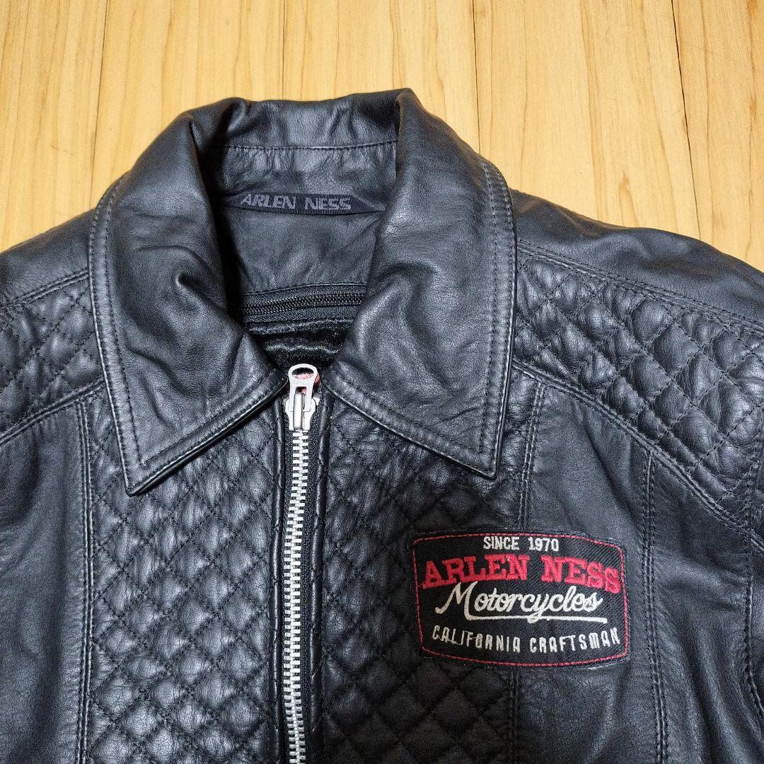 Lサイズ　ARLEN NESS ブラックレザージャケット　防寒　防風